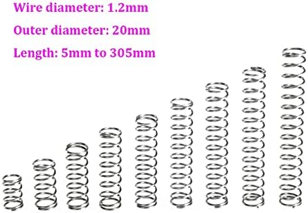 Изворите на компресија се погодни за повеќето дијаметар на жицата I жица 1.2мм компресија од не'рѓосувачки челик Пролет Надворешен дијаметар