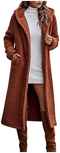 Ndvyxx женски целосна должина ватирана палто со максими максимална долга парка јакна со отворена преден патент со качулка со качулка
