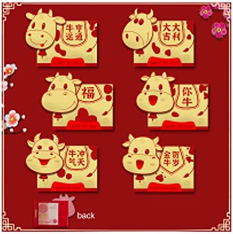 Иф продавница 5/6 парчиња 2021 Вол Среќни Кинески Црвени Пликови Среќни Џебови Црвен Пакет За Кинеска Нова Година Пролет Роденден Омажи Се За