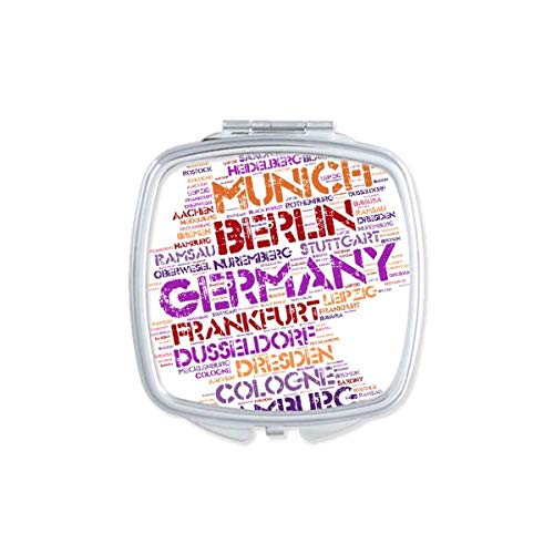 Германија Име На Градот Мапа Стил Огледало Пренослив Компактен Џеб Шминка Двострано Стакло