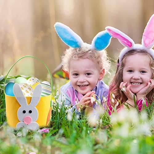 Помби корпа за деца зајак Велигденски корпи торба јајца за складирање крпа крпа зајаче слатки слатки домаќинство и организатори под