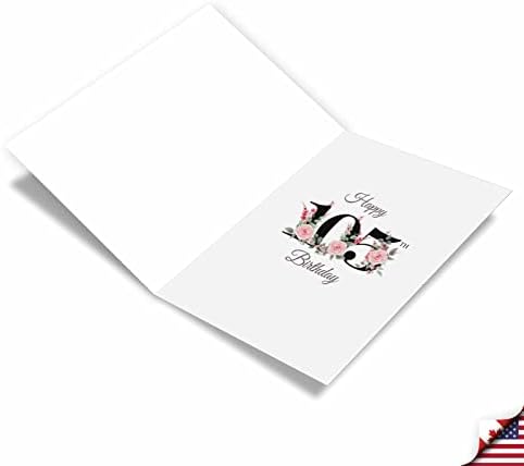 NobleWorks - 105 -та пресвртница за роденденска честитка со 5 x 7 инчи плик цветна возраст 105 C8271MBG