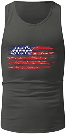 XXBR Денот на независноста на мажите патриотски резервоар врвови, ретро во САД знамето без ракави спортови елек летен стрингер за вежбање
