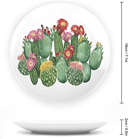 Опунтија Ботаника Керамички Декоративни Плочи Со Стојат Коска Кина Виси Орнаменти Десерт Плочи