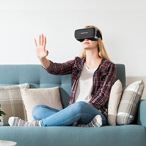 VR Слушалки, Слушалки За Виртуелна Реалност Компатибилни со iPhone и Android Телефони Во Рамките На 5.5-7.2, Удобен VR Set Вкл. Далечински
