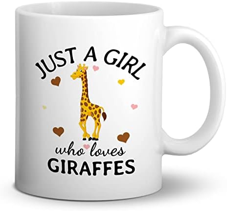 DOTAIN Само Една Девојка Која Сака Жирафи Керамички Кригла - 11 Унци Симпатична Цртан Филм Жирафа Кафе Млеко Чај Чаша, Жирафа Љубовник Подарок За Жени Девојки Сестра Ќе?