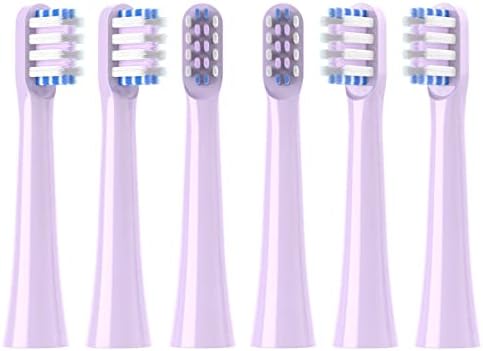 Замена на четката за заби глави компатибилни со колгејт Хум поврзана со паметна батерија за заби за заби, виолетова, 6 пакувања