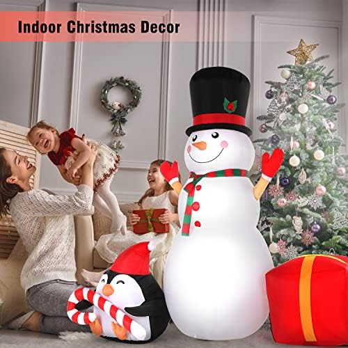 Soledi 6ft Christmas Christmas надувување снежен човек, Божиќни украси во дворот, Божиќни украси на отворено вградени светли