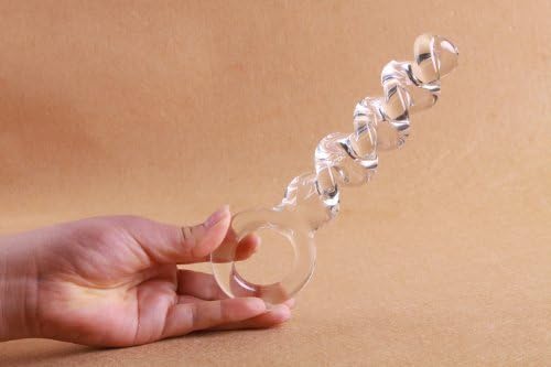 Леле нов стил на завртки, транспарентен стаклен кристален пенис анален приклучок