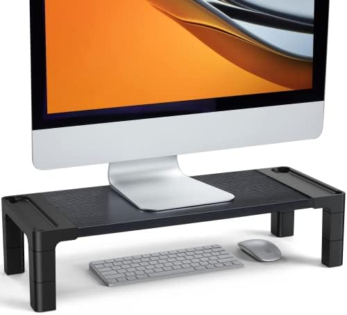 Huanuo Monitor Stand Riser, прилагодлив држач за лаптоп, поставен монитор за прилагодување на висината за лаптопи, компјутери, печатари,