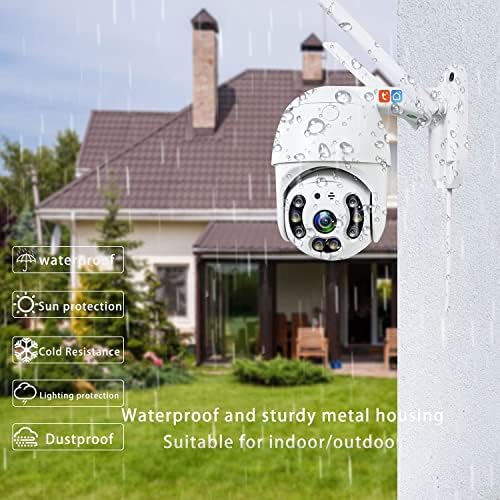 Sunrain Wireless 5G Outdoor Security Camera, HD 1080p Водоотпорна камера за надзор со откривање на движење PTZ SPEED DOME Night Vision 2-насочен