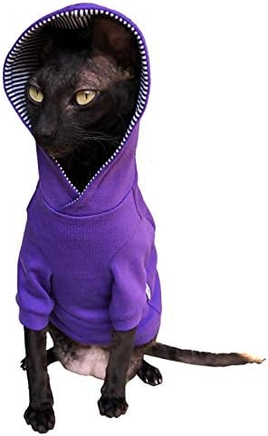 Котомода Сфинкс мачка худи вметната гола мачка облека без влакна