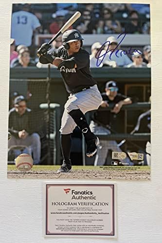 Освалд Пераза потпиша автограмиран сјајно 8x10 Фото Newујорк Јанки - MLB/Fanatics автентицирана