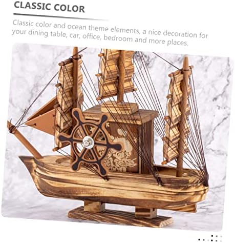Toyvian дрвена едриличарска играчка украси за деца за деца, запленички деца, едриличарски брод, украсен брод, едриличарски брод модел едриличар