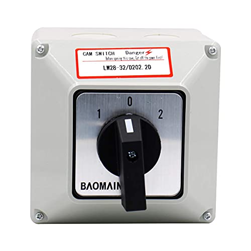 Baomain Universal Rotary Change Switch Switch LW28-32/D202.2d со мастер прекинувач за надворешно поле 660V 32A 8 позиција 3 фаза