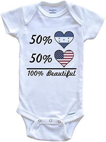 Навистина прекрасни кошули 50% Хондуран 50% Американски убаво убаво Хондурас знаме срце едно парче бебешко тело.