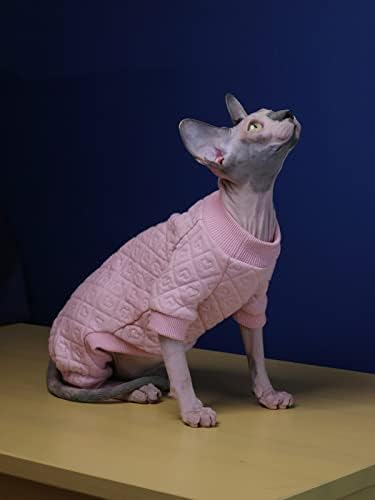 Сфинкс без влакна облека за мачки моден цврст мек пуловер четири нозе Худи Ском комбинација есен зимска топла тркачка врата облека облека за домашно