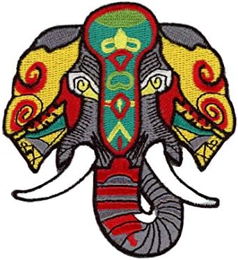 Племенски печати за печатење на слонови извезено железо за аплицирање за ранец на фармерки јакни маици облека