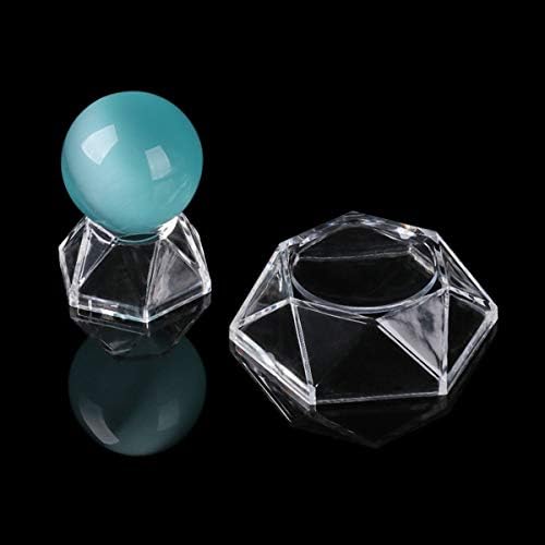 Беми мини кристална топка штанд, транспарентно кварцно стакло акрилно подножје на сфера на држач за држач за држачи, кристална топка база за приказ