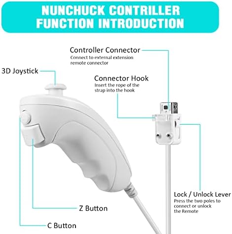 МОДЕСЛАБ 4 Пакет Wii Nunchuck Контролер, Нунчук Контролори Замена Далечински Џојстик Компатибилен За Wii Wii U Конзола