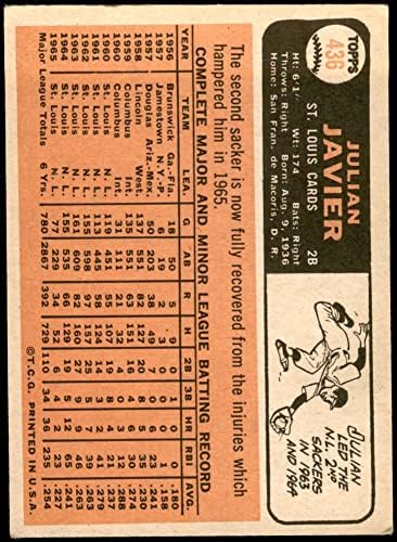 1966 Топпс # 436 ianулијан Хавиер Сент Луис Кардиналс VG+ кардинали