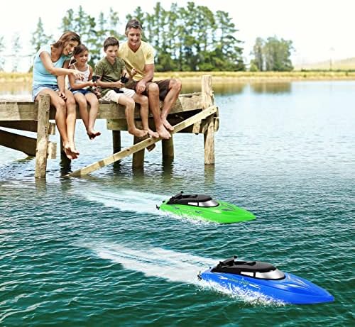 2 пакувања со далечински управувачки чамци со брод RC за базени и езера за деца и возрасни, 2,4 GHz RC брод за момчиња 4-7 8-12 години со 4 батерии за полнење