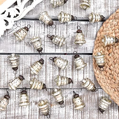 Indianshelf вокалфлокален рачно изработен 25 парчиња сребрени shiltвона стакло гроздобер Божиќни украси украси за новогодишни предмети