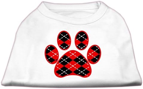 Производи за миленичиња од миленичиња Аргиле шепа со црвен екран, кошула за печатење бела xxl