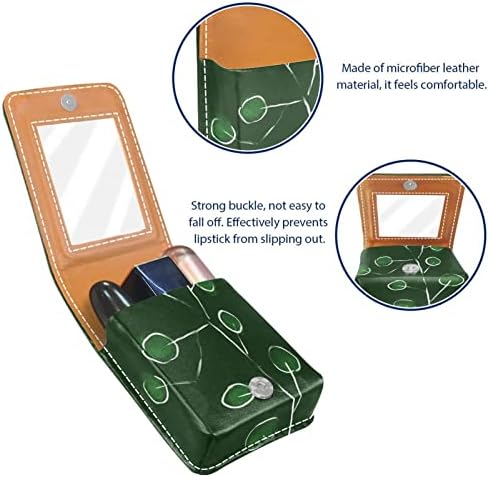 Кармин за шминка ОРИУКАН торба ЗА кармин со огледало пренослива торбичка за складирање кармин организатор за складирање сјај за усни, Зелени