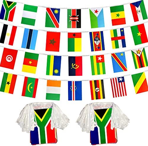 СОСТОЈБА 2 Поставете 54 Африкански африкански земји на низа знамиња на знамиња, 130 стапки 108 знамиња