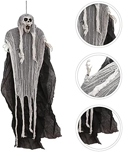 Aboofan 2 парчиња PROP Ghost украс украс крпа црна градинарски приврзок за Ноќта на вештерките за хорор украси што висат гаден застрашувачки скелет забава, прогонувана мра?