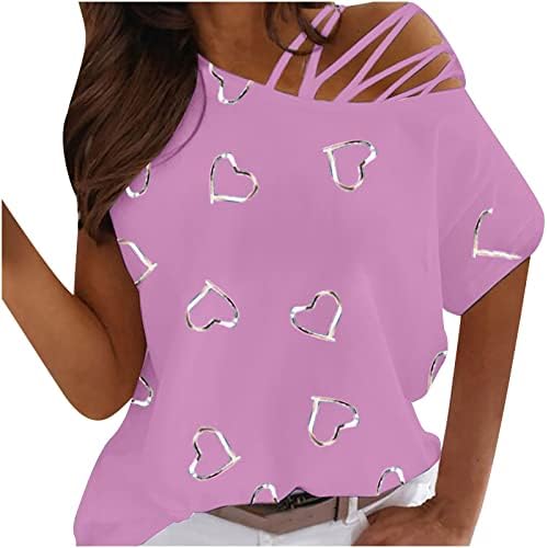 Комиева тинејџерска девојка чамец искријте ги маиците со вратот маички маички без ретроспективи кратки 1/2 ракав со една рамо