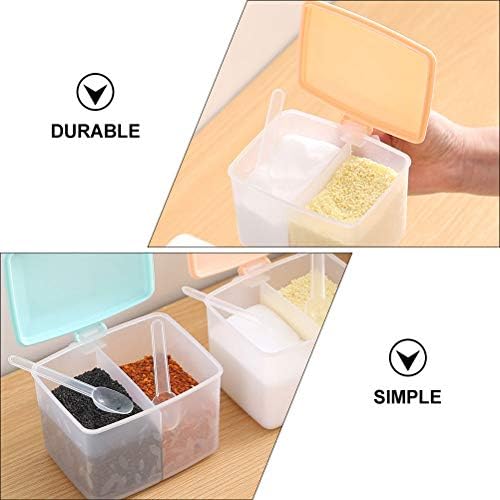 Тегла за кондимент Doitool, кутии за зачинети кујна 4 парчиња зачинети зачини за зачини, пластична солена кутија