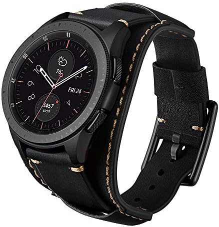 Леотоп компатибилен со Samsung Galaxy Watch 46mm/Gear S3 Frontier/Galaxy Watch 3 45mm/класични ленти, 22мм замена на оригиналната лента за кожни манжетни со метална метал од не'рѓосувачки чели?