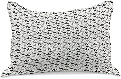 Амбезон птици плетени ватенка перници, силуети со кран со долги нозе, пролетни симплистички графички, стандардна обвивка за перница со големина