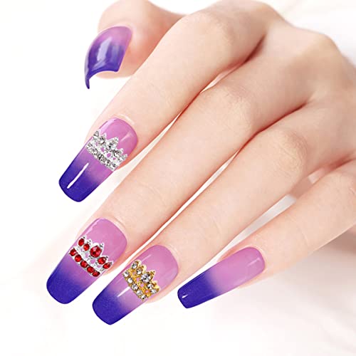 Lifeost 30pcs круни на нокти со привлечност со ригинестони златни и сребрени накит за нокти за нокти 3D жени нокти голема круна