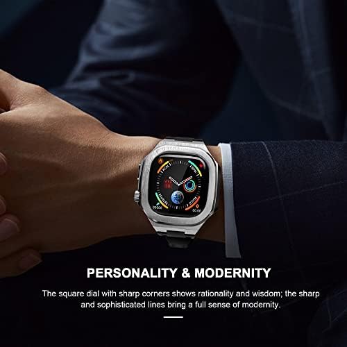 Комплет За Модификација МААЛИЈА Силиконски Ремен+Метална Кутија За опсег На Apple Watch 45mm 40mm 41mm 44mm Watchband за iwacth