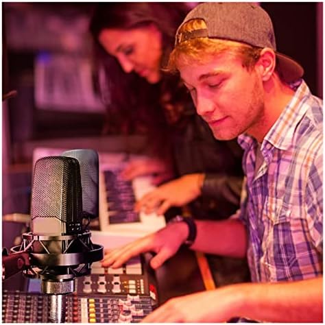 Микрофон на Celeus Microphone Голем микрофон на кондензатор на дијафрагма со шок -монтажа и поп филтер за вокално снимање, подкастинг,