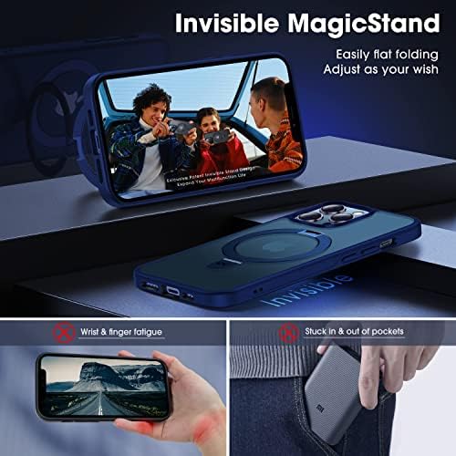 CASEKOO За Iphone 12 Pro Max Случај Со Магнетни Невидливи Штанд [Воена Заштита Капка] [Компатибилен Со MagSafe] Shockproof Тенок Проѕирен