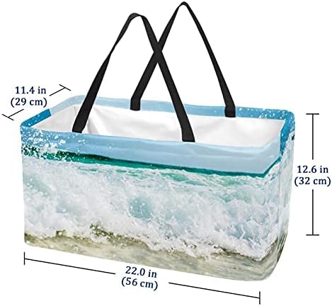 Lorvies за еднократно торбички за намирници, кутии за складирање, пејзаж на плажа на плажа, склопувачки торбички за алатка со