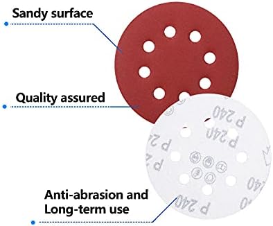 Дискови за мелење на мелење на мелење 5 инчен лист за тампон 80-3000 решетки 8 дупки за полирање на сандер абразивни дискови на