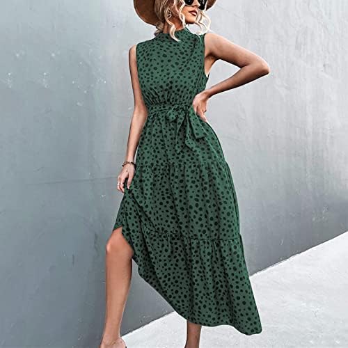 Обични летни фустани за жени леопард печати без ракави со долги ремени облекување дами бохо лизгање фустан
