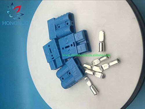 Кабли, адаптери и приклучоци на Davitu - 6331G5 Blue Color 50A 600V Power Connector/Battery Plug со #6 AWG/8AW/10-12AWG контакти -