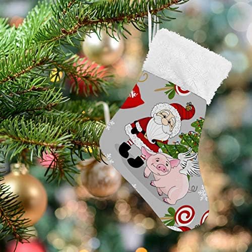 Алаза Божиќни чорапи Божиќно свиња Зимски Дедо Мраз Класик Персонализирани мали декорации за порибување за семејни сезонски празници