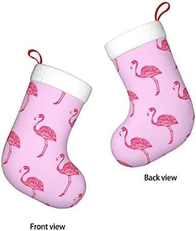 Божиќни чорапи за божиќни чорапи Пинк Фламинго заедно двострано камин што виси чорапи