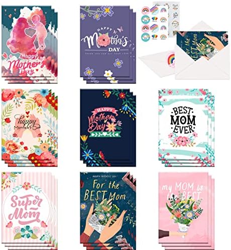 ANYMONYPF 24 Пакет Среќен Ден На Мајката Картички Ви Благодариме Пон Прослава Картичка Со Коверти За Најдобра Мајка Некогаш Снабдување
