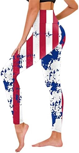 Американски хеланки на знаме за жени слаби американско знаме јога хеланки удобност атлетски тренинг задник за кревање јога трчање панталони