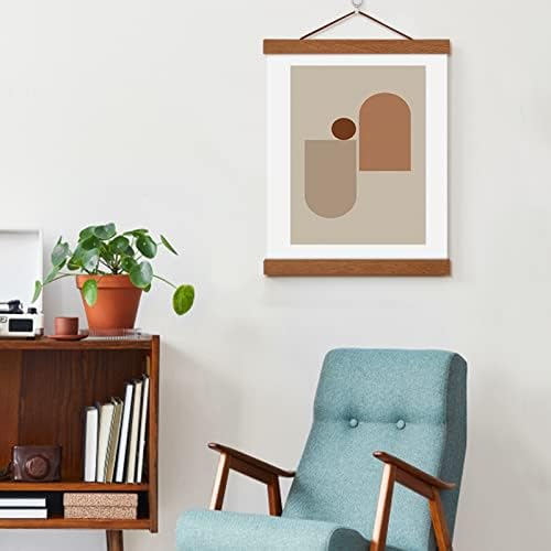 Закачалка за магнетски постер, модерна природна тиково дрвена фото рамка DIY прилагодена постер за движење за скролување за сликање слика