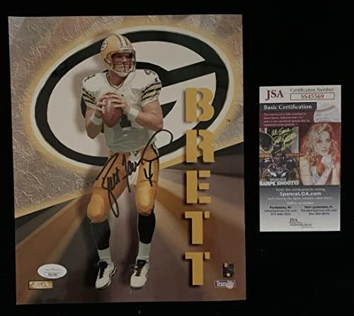 Brett Favre 4 Green Bay Packers потпиша 8x10 боја на боја JSA - Автограмирани НФЛ фотографии