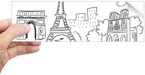 DiyThinker Јас го сакам Париз Франс Ајфел кула линија правоаголник браник налепница лаптоп прозорец